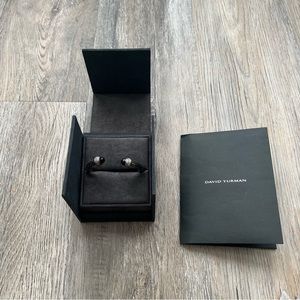 David Yurman onyx and pave steering silver classic Cablespire bracelet